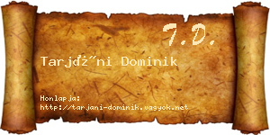 Tarjáni Dominik névjegykártya